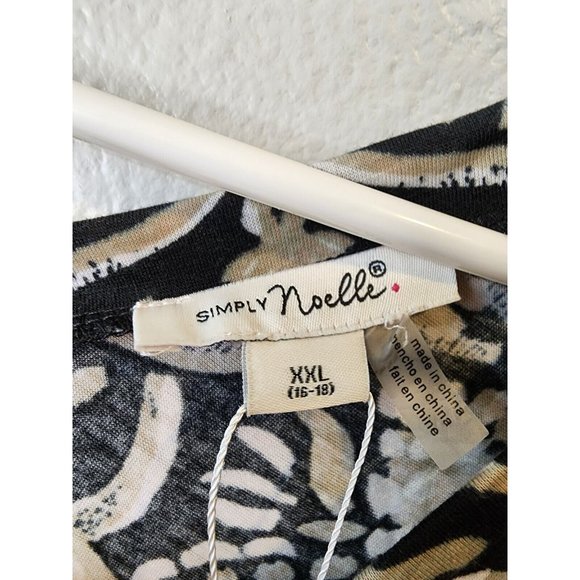 Simply Noelle Size XXL Womens Tunic Top Floral Geometric 3/4 Sleeve Shirt NWT - Picture 3 of 7